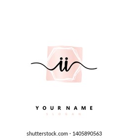 Initial II handwriting logo template vector