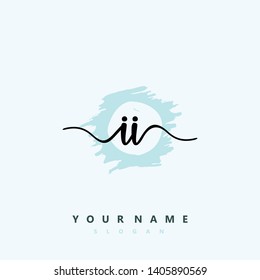 Initial II handwriting logo template vector