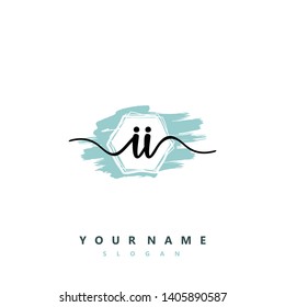 Initial II handwriting logo template vector