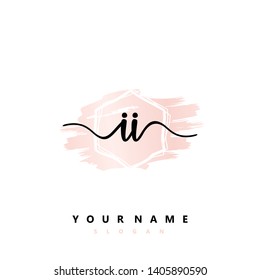 Initial II handwriting logo template vector