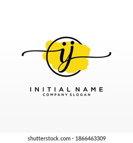 Initial IJ beauty monogram and elegant logo design, handwriting logo of initial signature, wedding, fashion, floral and botanical with creative template.
