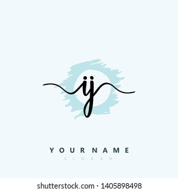 Initial IJ handwriting logo template vector