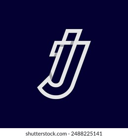 Initial IJ or JI Letter Logo, Monogram Logo letter I with J combination, design logo template, vector illustration