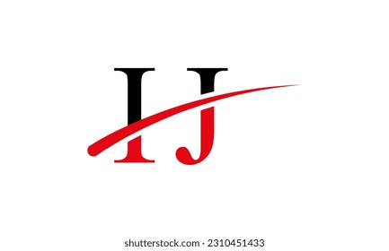 Logo de la carta IJ inicial con plantilla de vectores gráficos de diseño Swoosh para identidad de empresa y empresa.