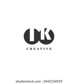 Initial IK company creative label trendy idea brand