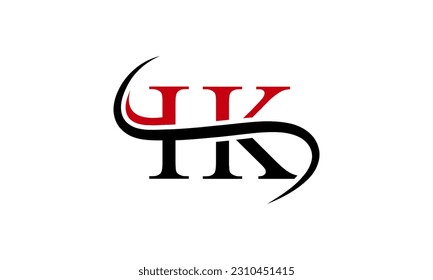 Initial IK-Logo mit Swoosh Design Grafik-Vektorvorlage für Unternehmens- und Unternehmensidentität.