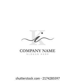  Initial IK logo luxury beauty template illustration