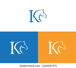initial IK Retro golden crest with circle and two horses
