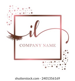 Initial-IL-Kalligrafie-Unternehmen Auge und Augenlider-Handschrift