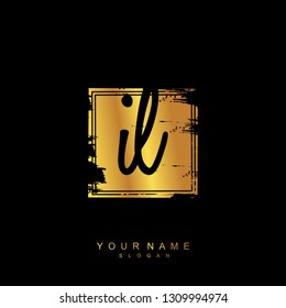 Initial IL handwriting logo vector
