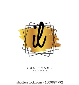 Initial IL handwriting logo vector