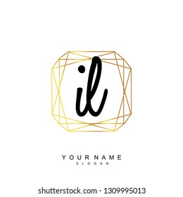 Initial IL handwriting logo vector