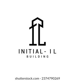 Plantilla de vector de diseño de logotipo de letra IL inicial