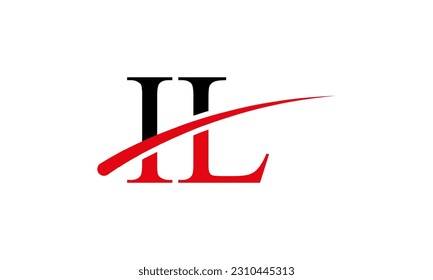 Initial IL letter Logo With Swoosh Design Graphic Vector Template for Business and Company Identity.