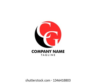 Initial illustration of letter cg vector logo