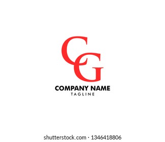 Initial illustration of letter cg vector logo