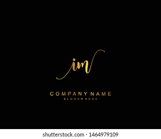 Initial IM beauty monogram and elegant logo design, handwriting logo of initial signature, wedding, fashion, floral and botanical with creative template.