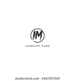 Initial IM brush logo company trend identity