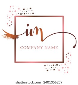 Initial IM calligraphy company eye and eyelash handwriting