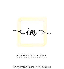 Initial IM handwriting beauty logo template vector