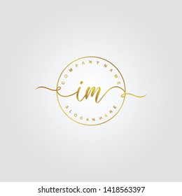 Initial IM handwriting beauty logo template vector