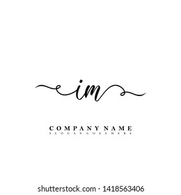 Initial IM handwriting beauty logo template vector