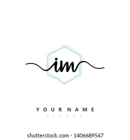 Initial IM handwriting logo template vector