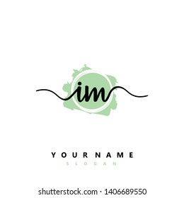 Initial IM handwriting logo template vector