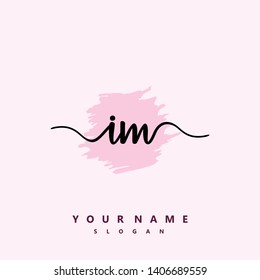 Initial IM handwriting logo template vector