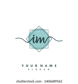 Initial IM handwriting logo template vector