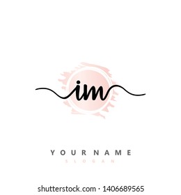 Initial IM handwriting logo template vector