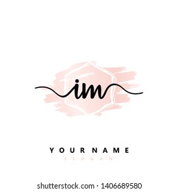 Initial IM handwriting logo template vector