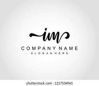 Initial IM handwriting logo vector