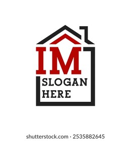 Initial IM house logo for Roofing. Letter IM Real Estate Logo