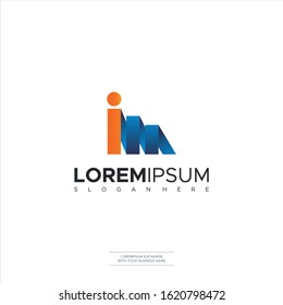 Initial IM Logo Letter I M Modern Emblem Template Design Symbols, Icon Vector Illustration