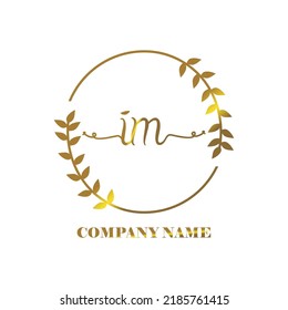 initial IM logo vector handwriting signature Elegant branding art