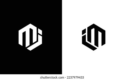 initial IM MI letter logo design