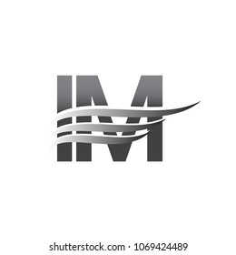 Initial IM wing logo, grey color vector logotype, logo for company name business and company identity.