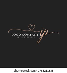 Initial IP beauty monogram and elegant logo design, handwriting logo of initial signature, wedding, fashion, floral and botanical with creative template.