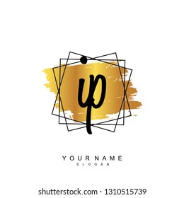 Initial IP handwriting logo vector
