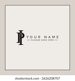 Initial IP Vector Logo - Elegant Monogram Template for letter I and P for your Business
