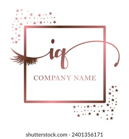 Initial IQ calligraphy company eye and eyelash handwriting