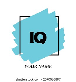 Initial IQ logo template vector illustration