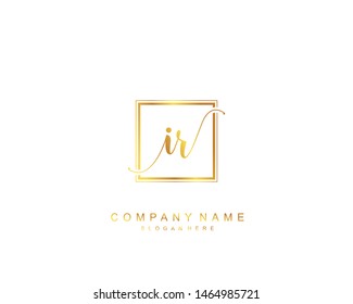 Initial IR beauty monogram and elegant logo design, handwriting logo of initial signature, wedding, fashion, floral and botanical with creative template.