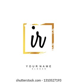 Initial IR handwriting logo vector