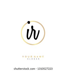 Initial IR handwriting logo vector