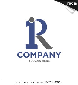Initial IR Logo monogram design template. Simple shape style modern logo.