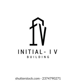 Initial IV letter Logo Design vector Template