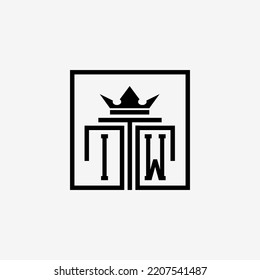 Initial IW Law Firm logo and icon design template stock vector