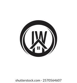 Initial IW letter Real Estate Business logo Design Vector Template